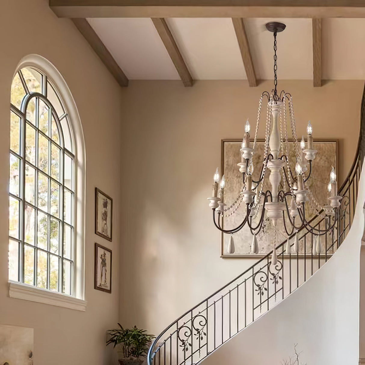 Candle Style Beaded Chandelier