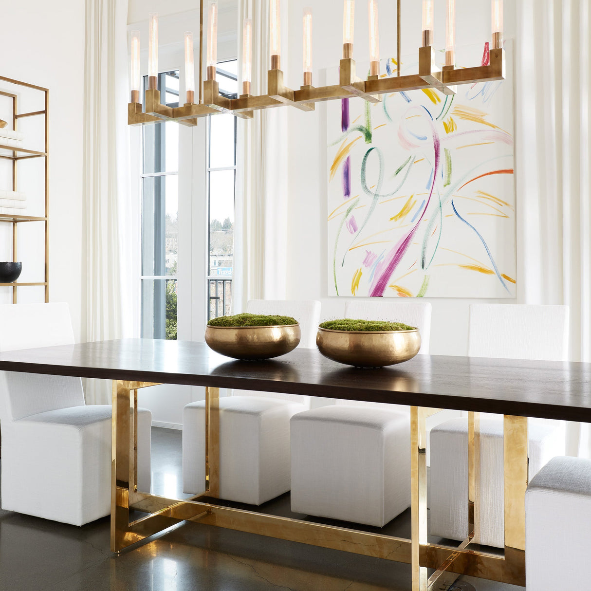 Brass Linear Chandeliers
