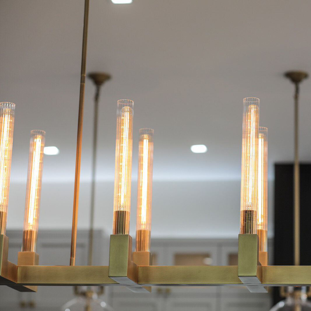 Brass Linear Chandeliers
