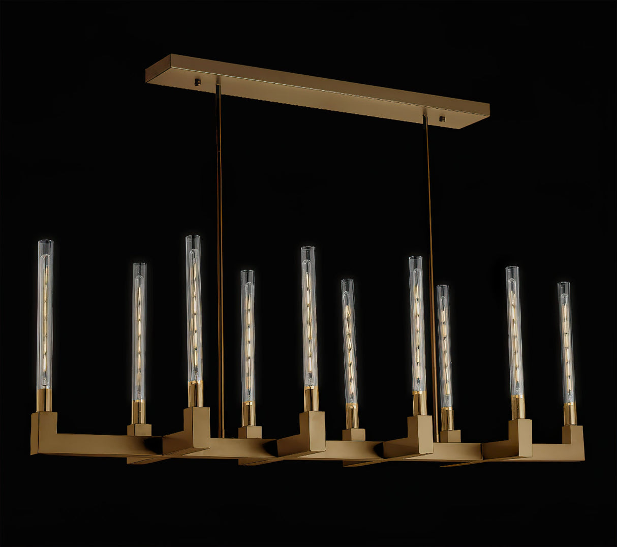 Brass Linear Chandeliers