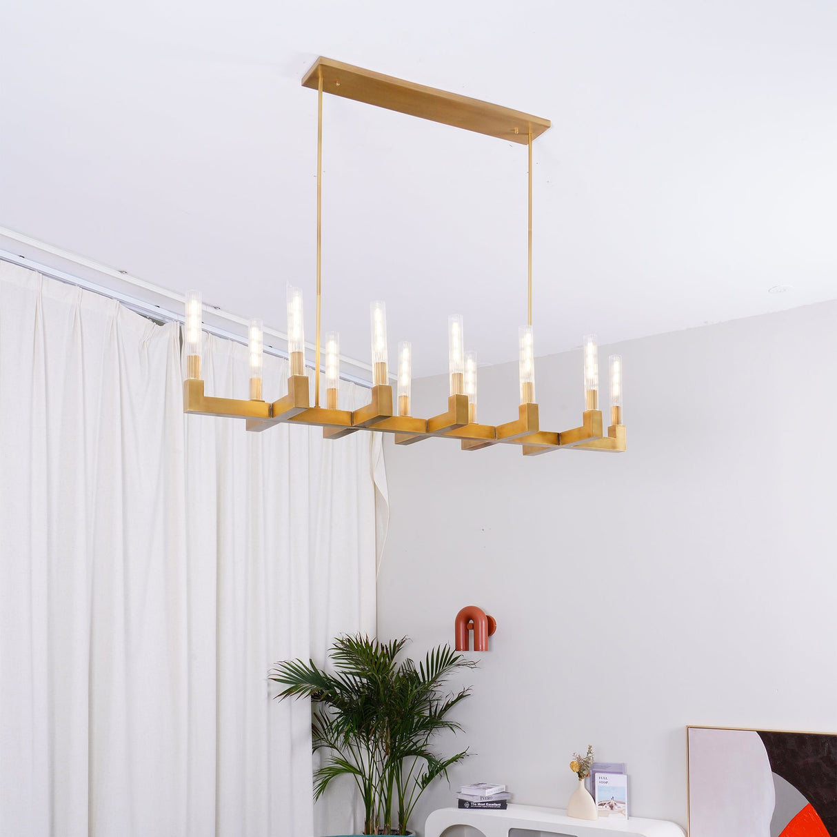 Brass Linear Chandeliers