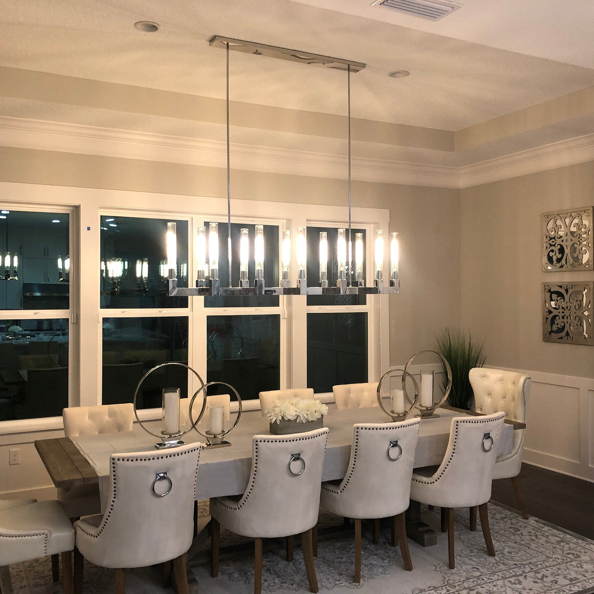 Brass Linear Chandeliers