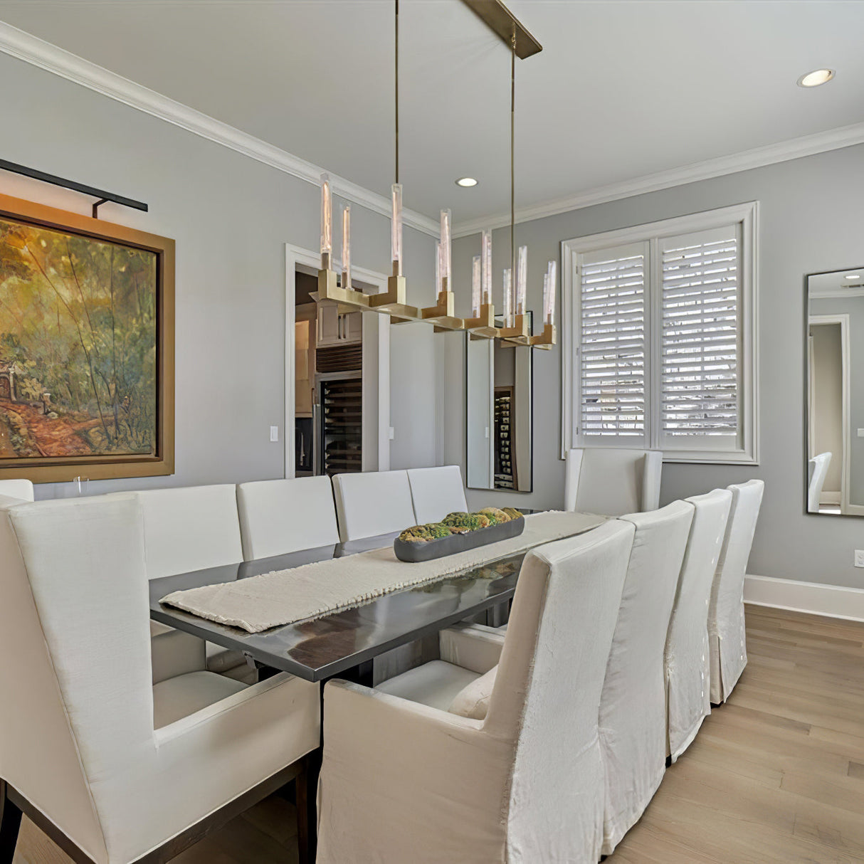 Brass Linear Chandeliers