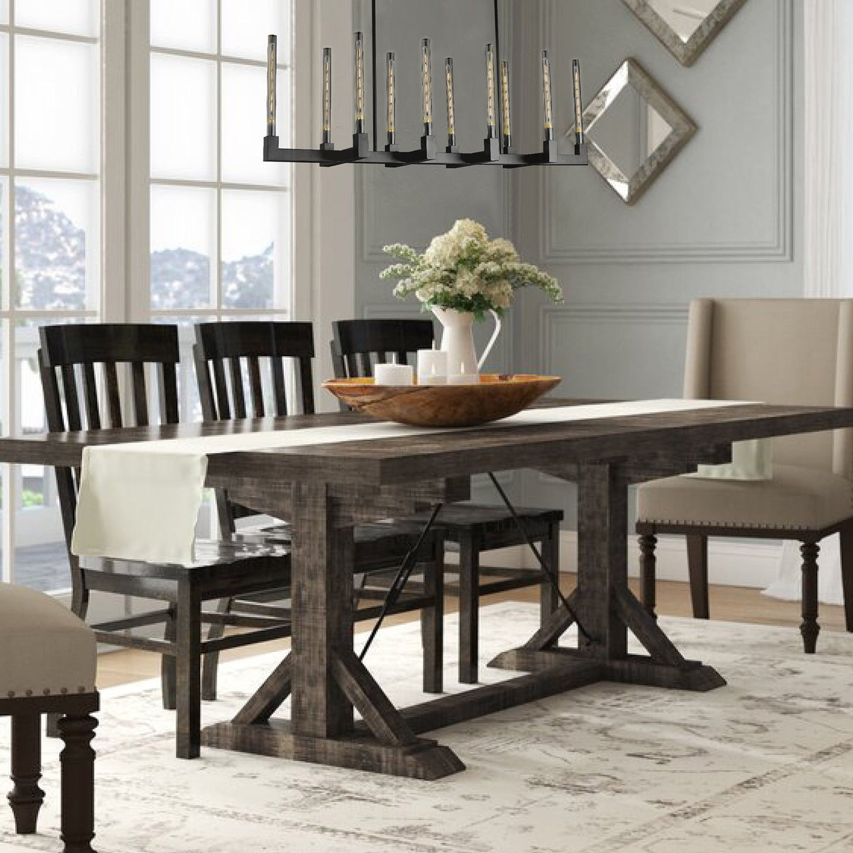 Brass Linear Chandeliers