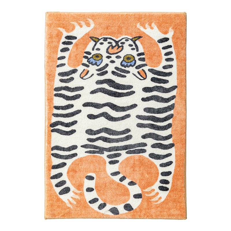 Carton Tiger Orange and White Ground Bedroom Mat