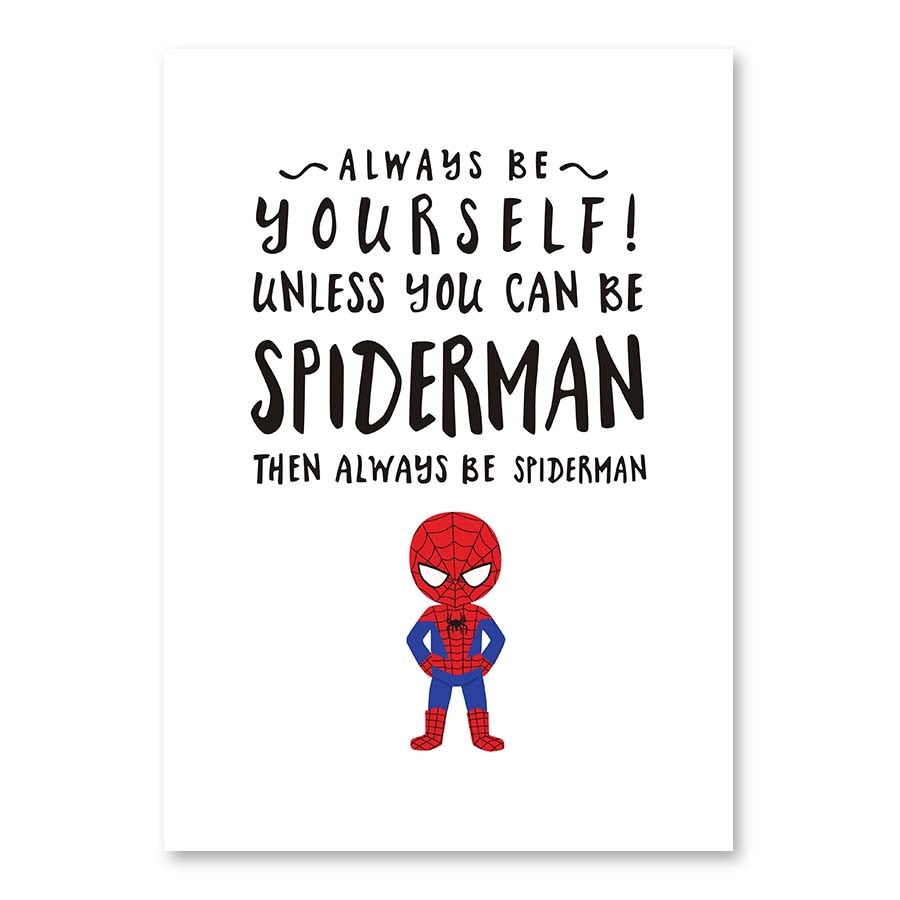 Kids Cartoon Superhero Batman Superman Wall Art Poster Print