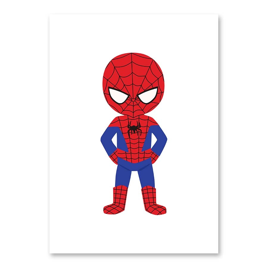 Kids Cartoon Superhero Batman Superman Wall Art Poster Print