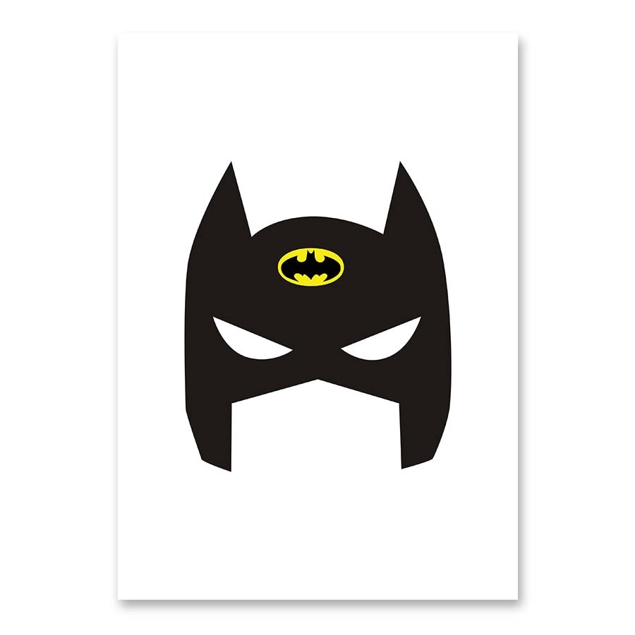 Kids Cartoon Superhero Batman Superman Wall Art Poster Print