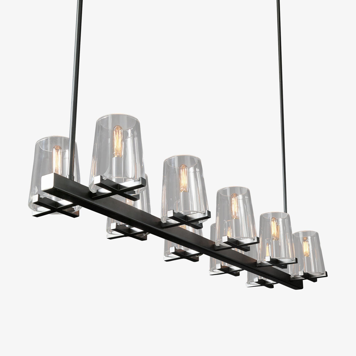 Clear Glass Linear Chandelier