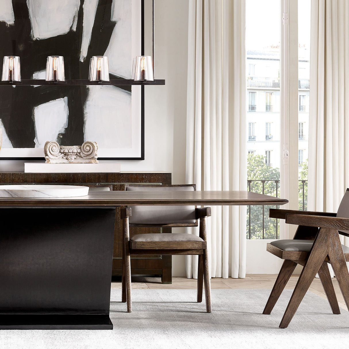 Clear Glass Linear Chandelier