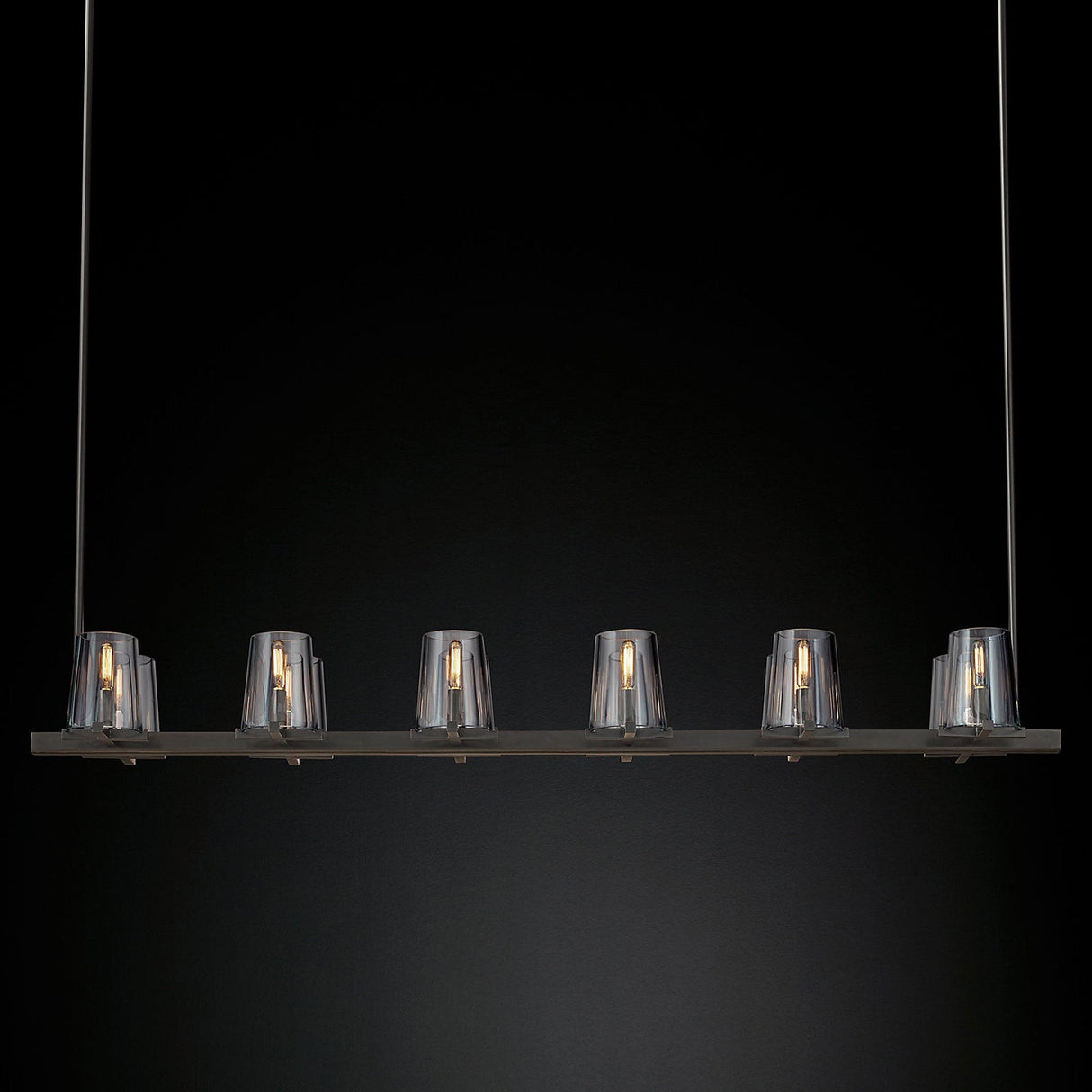 Clear Glass Linear Chandelier