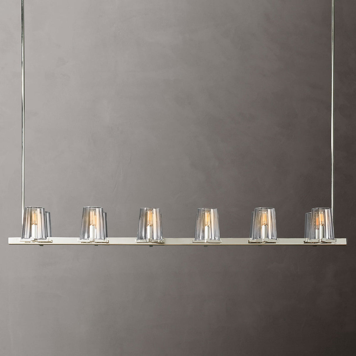 Clear Glass Linear Chandelier