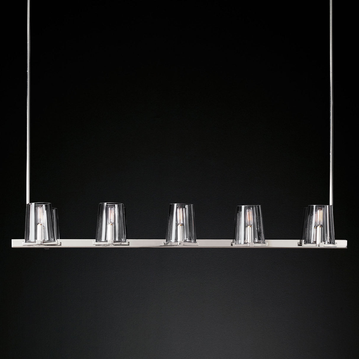 Clear Glass Linear Chandelier