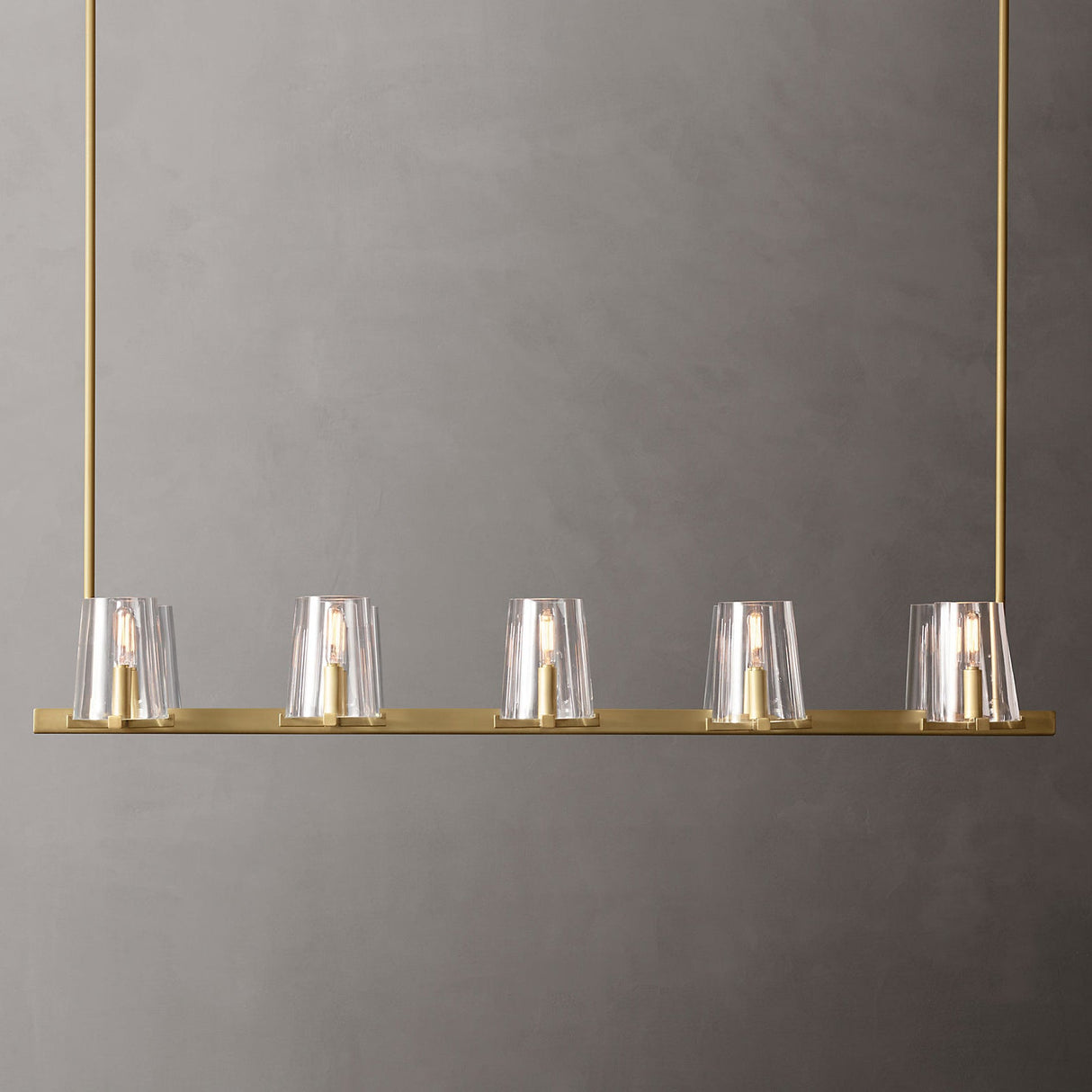 Clear Glass Linear Chandelier