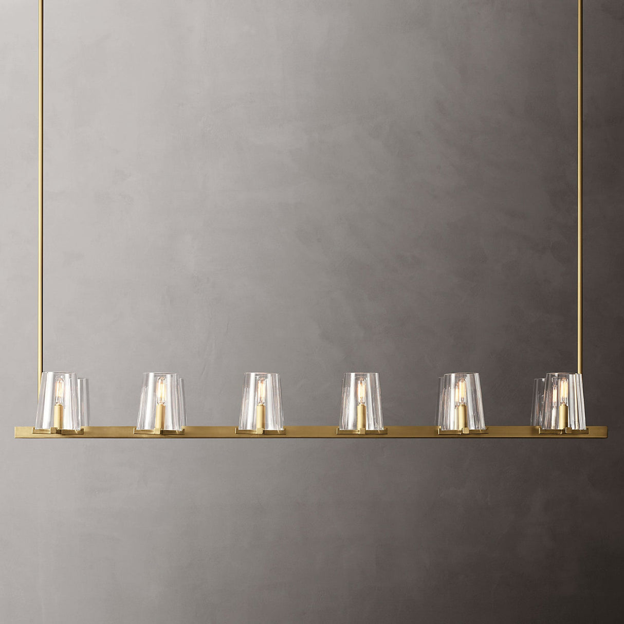 Clear Glass Linear Chandelier