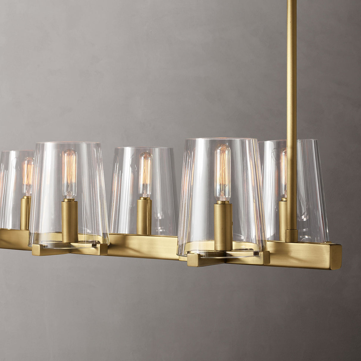 Clear Glass Linear Chandelier