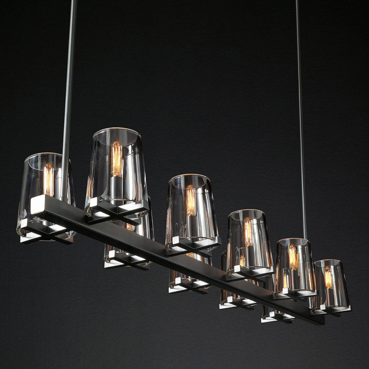 Clear Glass Linear Chandelier