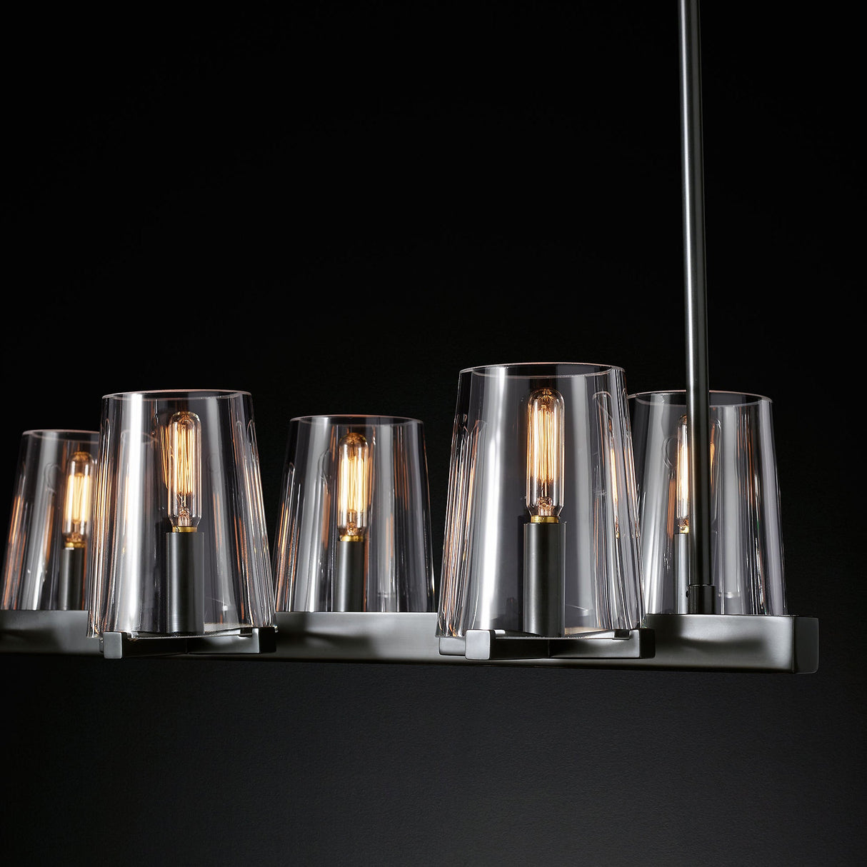 Clear Glass Linear Chandelier