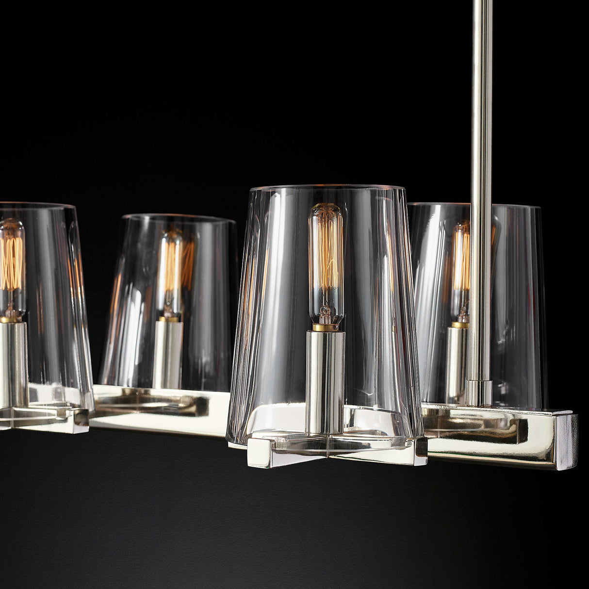 Clear Glass Linear Chandelier