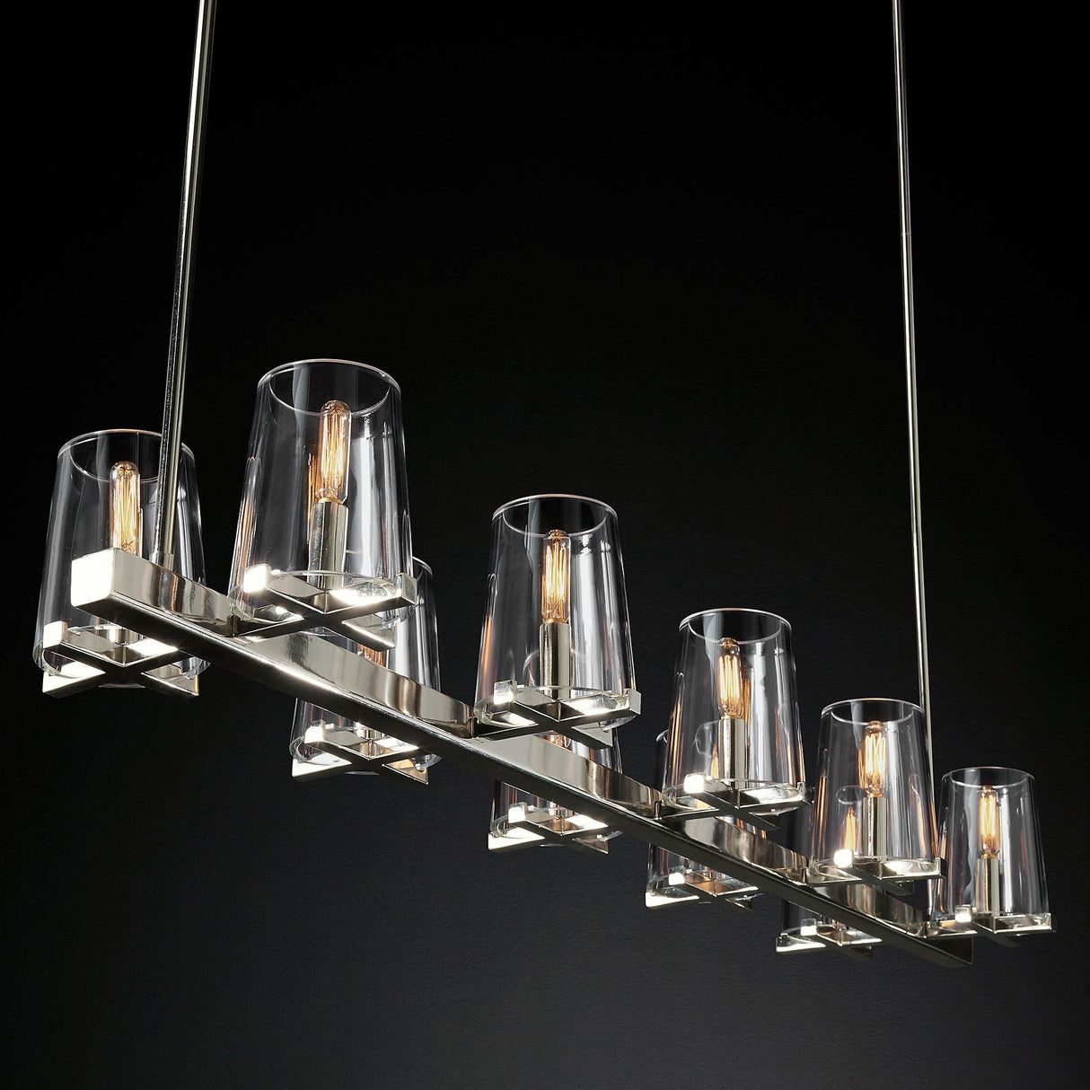 Clear Glass Linear Chandelier
