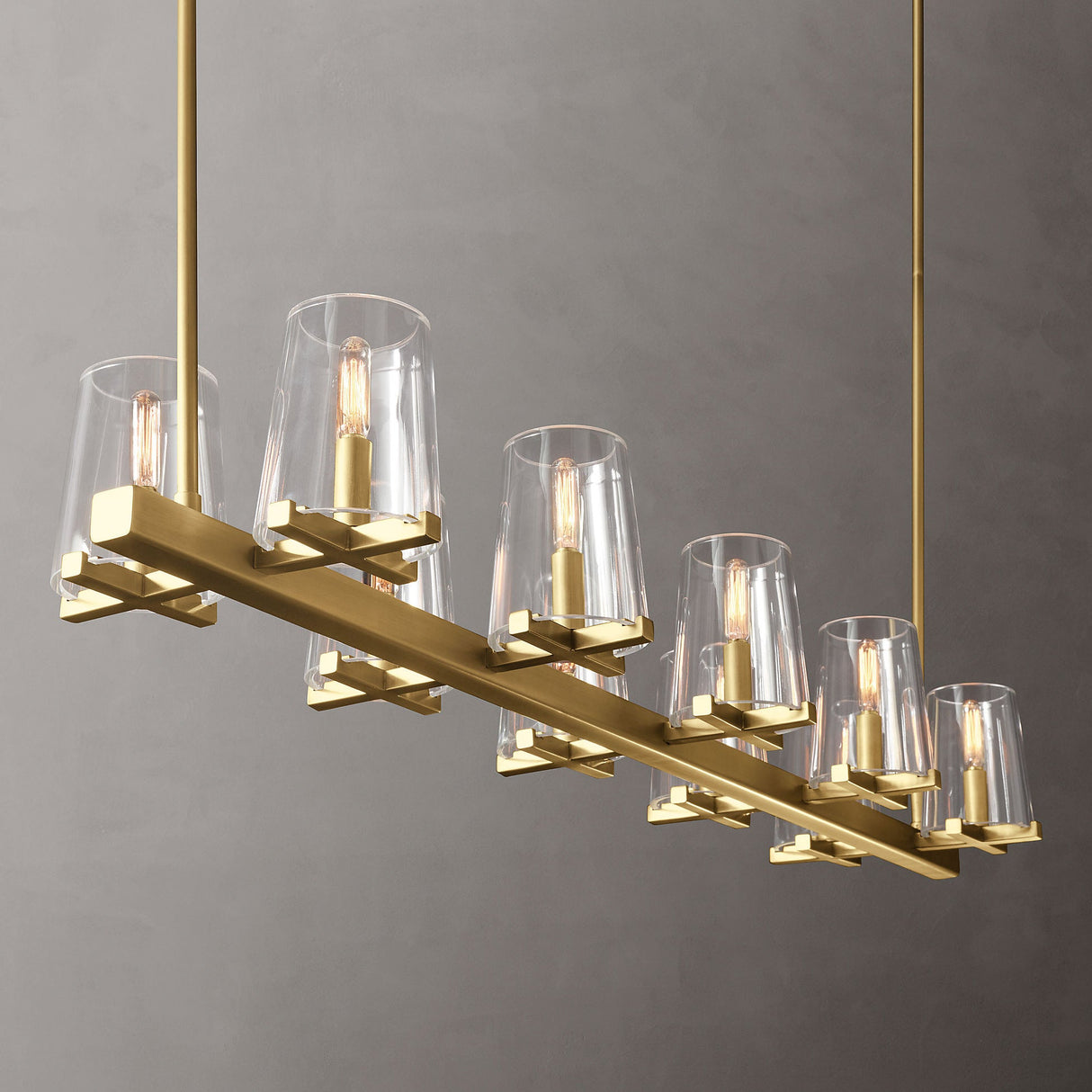 Clear Glass Linear Chandelier