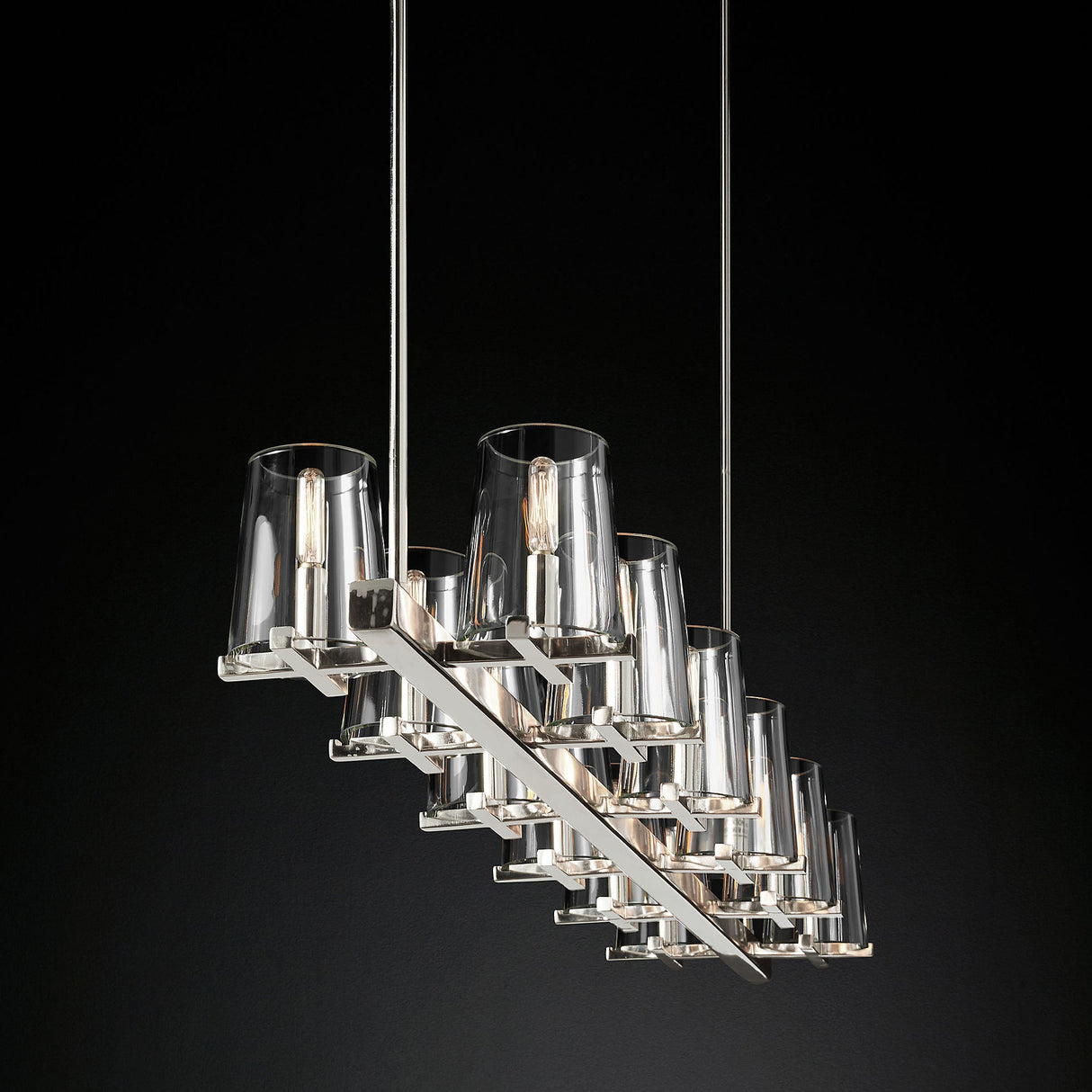 Clear Glass Linear Chandelier