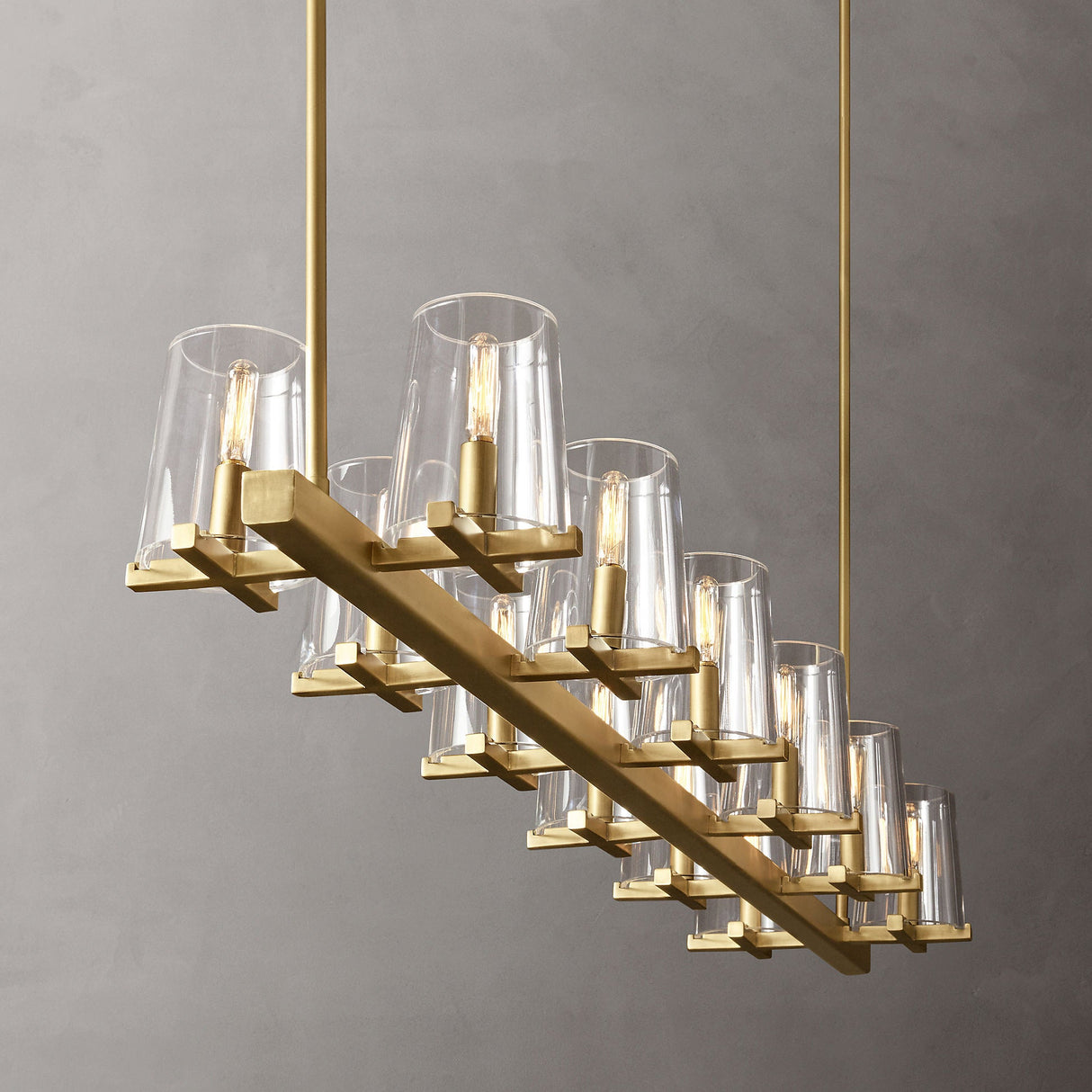 Clear Glass Linear Chandelier