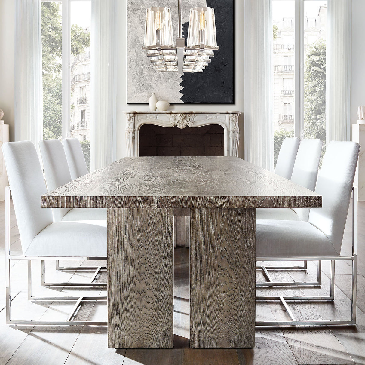 Clear Glass Linear Chandelier