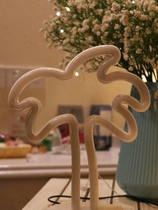 Green Color Coconut Tree Shaped Night Light 1pc