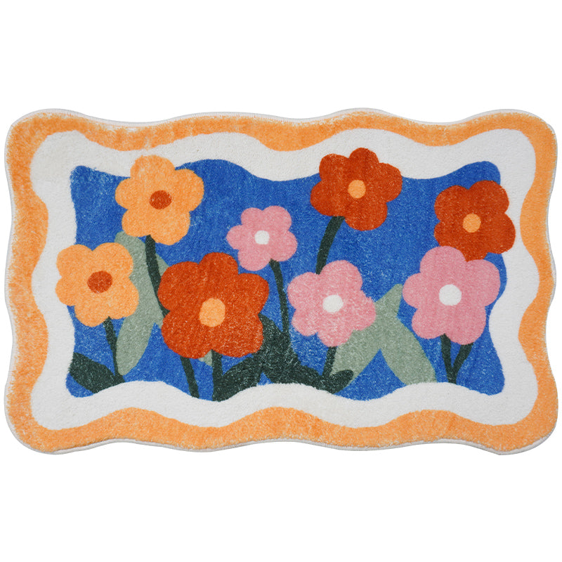 Colorful Flower Wave Bath Mat