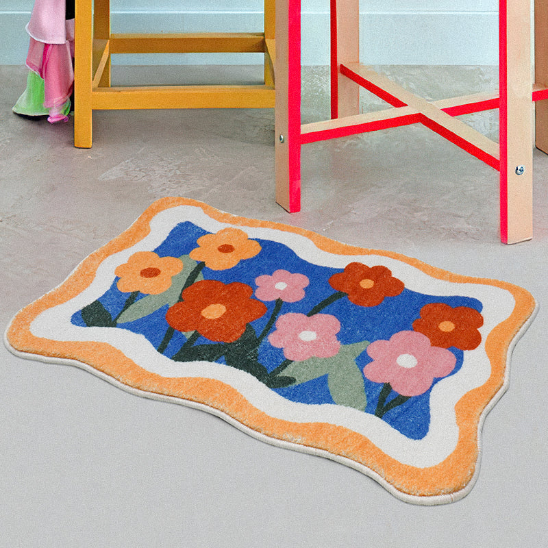 Colorful Flower Wave Bath Mat