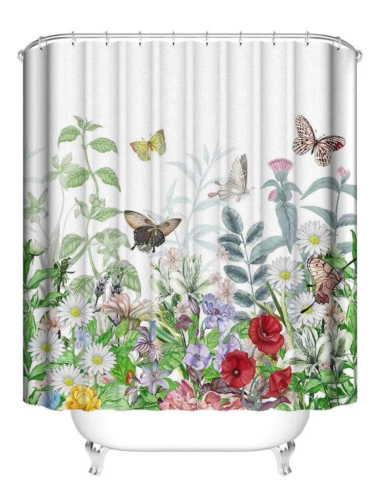 Feblilac Green Texture of Marble Shower Curtain with Hooks, Animal Bathroom Curtains with Ring, Unique Bathroom décor, Boho Shower Curtain, Customized Bathroom Curtains, Extra Long Shower Curtain