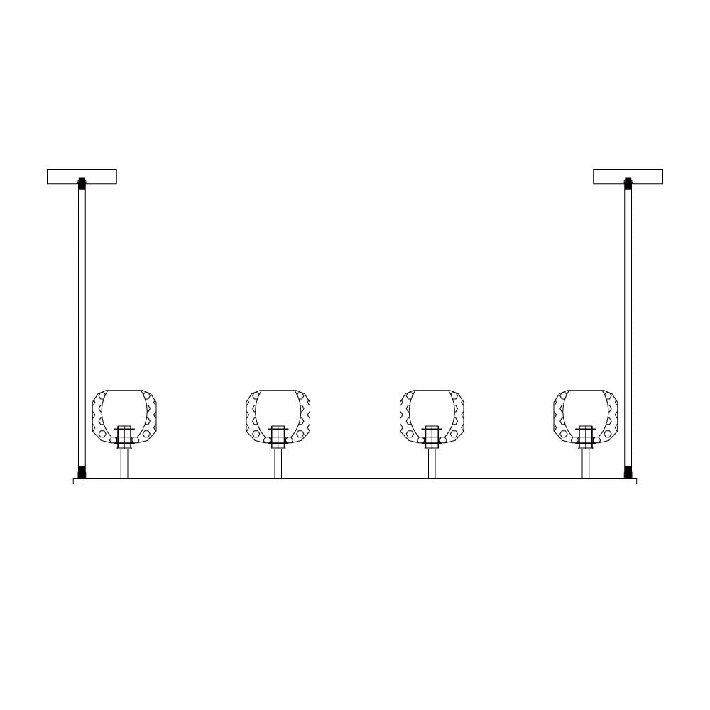 Crystal Ball Linear Chandelier