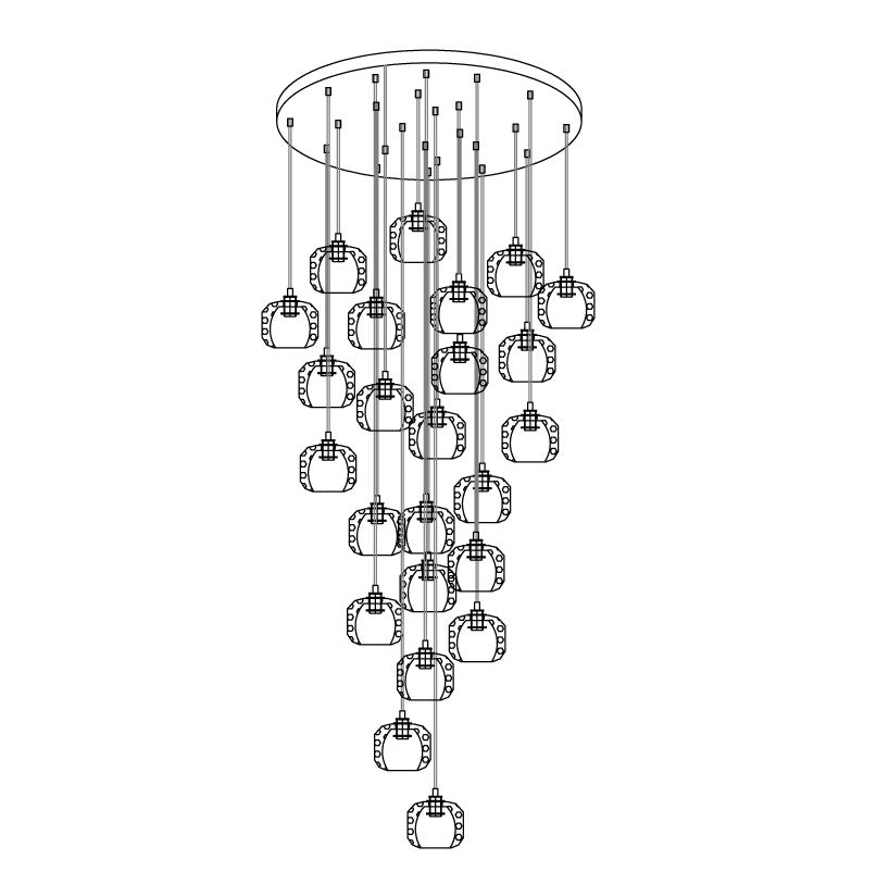 Crystal Ball Cluster Chandeliers