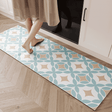 Cyan Morocco Pattern Kitchen Mat