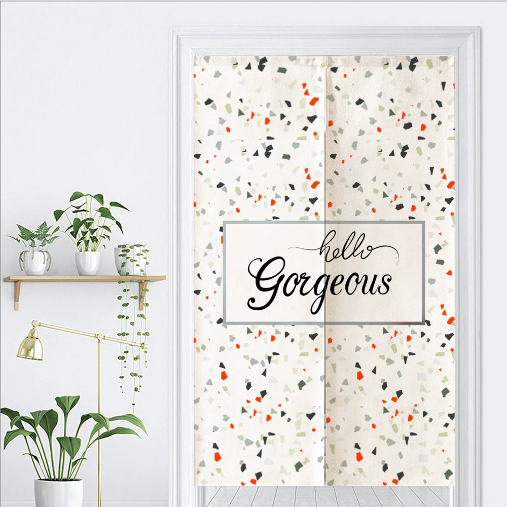 Hello Gorgeous Hello Gorgeous Terrazzo Pattern Door Curtain, Geometric Door Curtains, Unique Door décor, Boho Doorway Cover, Customized Door Curtains