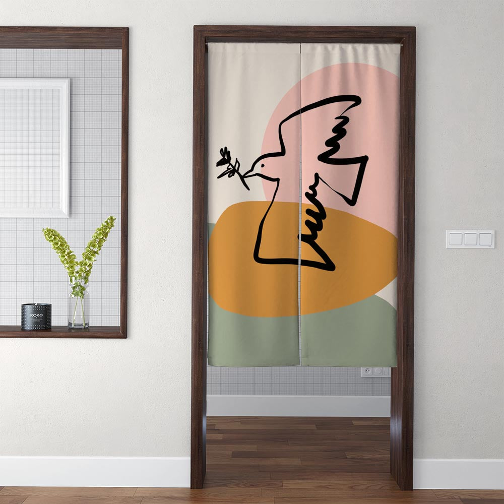 Bird Stone and Mountain Door Curtain