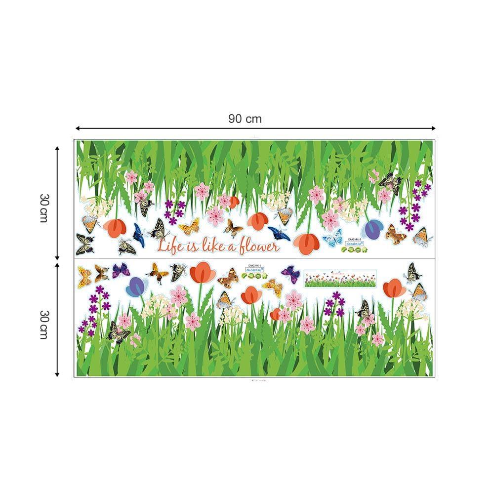 Flowers Butterflies Wall Corner Decals