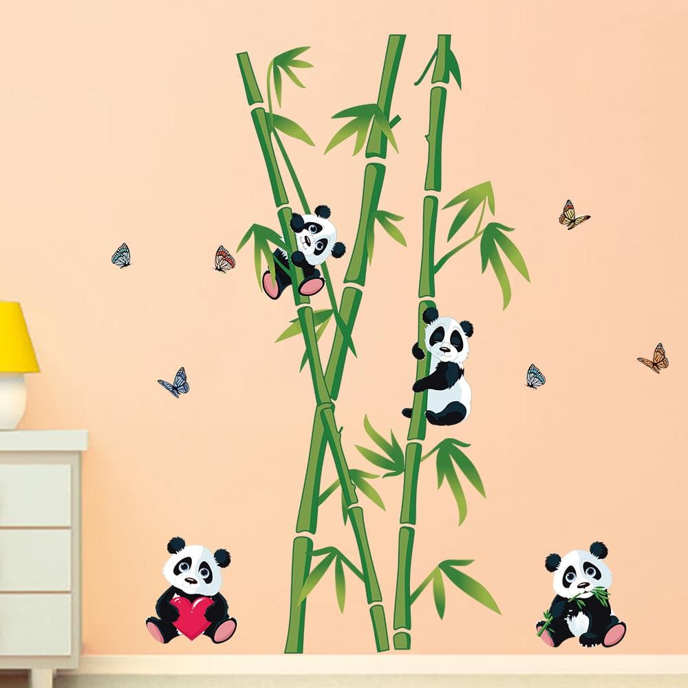 Panda and Bamboo Wall Decals