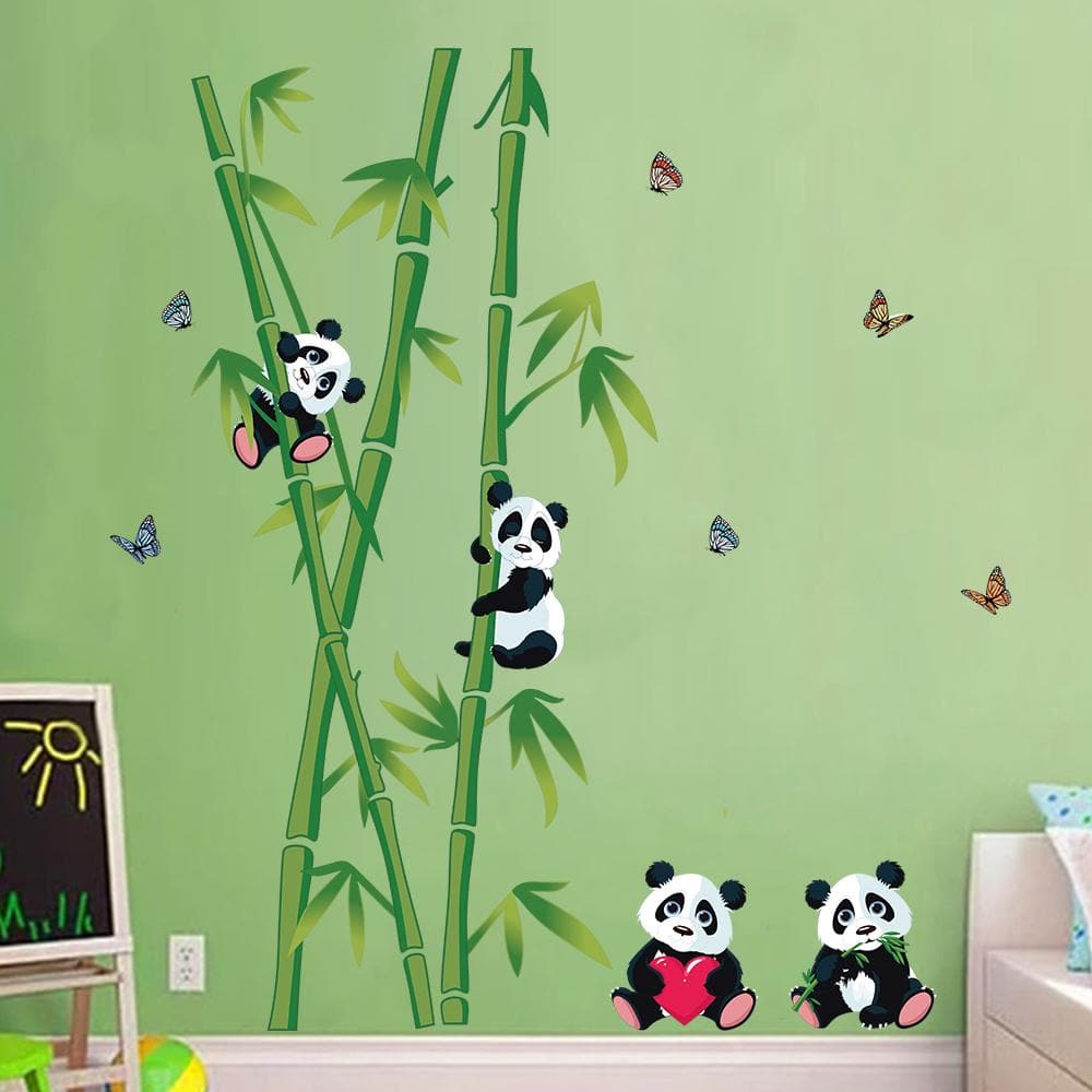 Panda and Bamboo Wall Decals