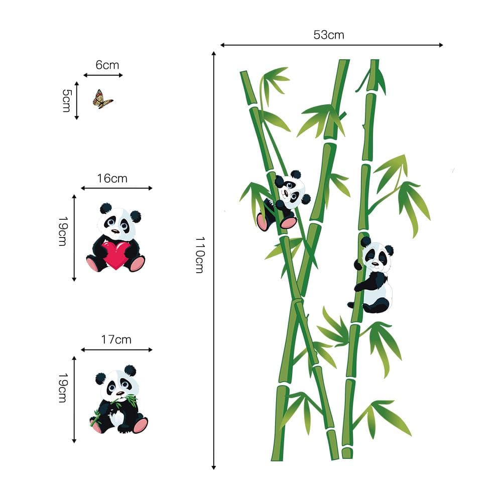 Panda and Bamboo Wall Decals
