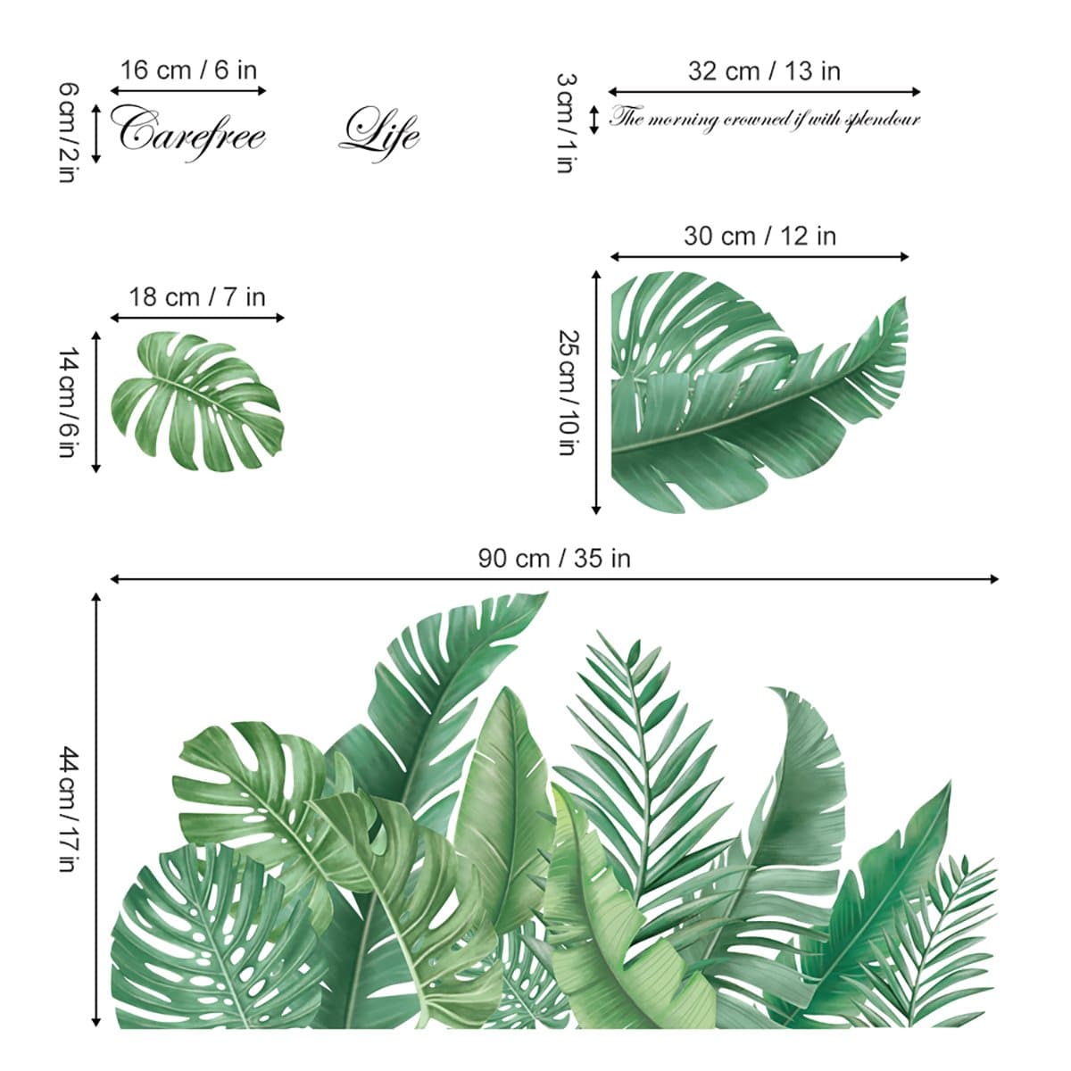 Palm Tree Leaves Wall Decals