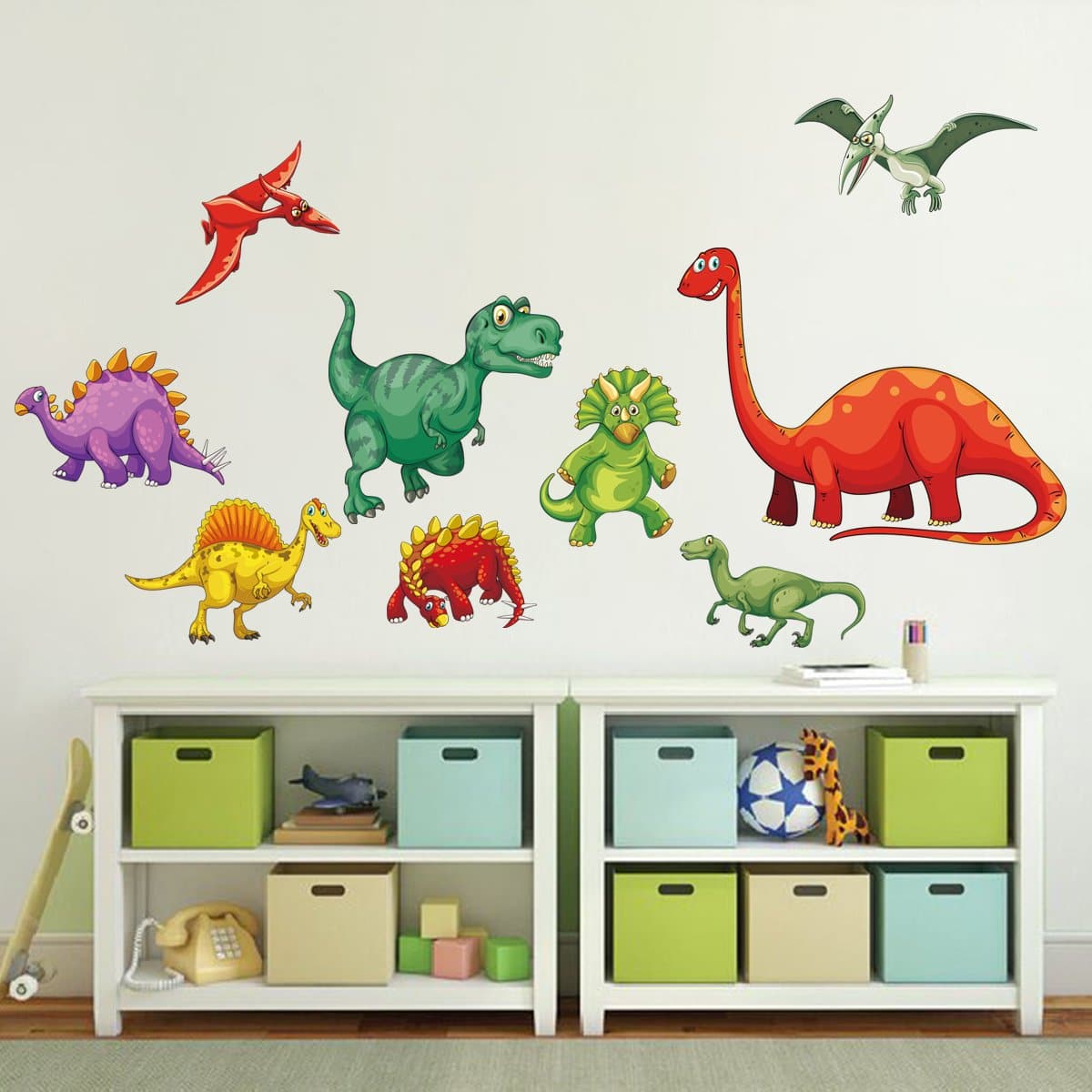 Colorful Dinosaur Wall Decals