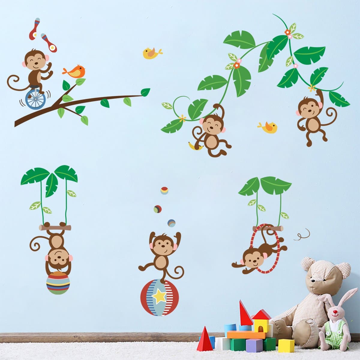 Monkey Tree Animal Wall Decals