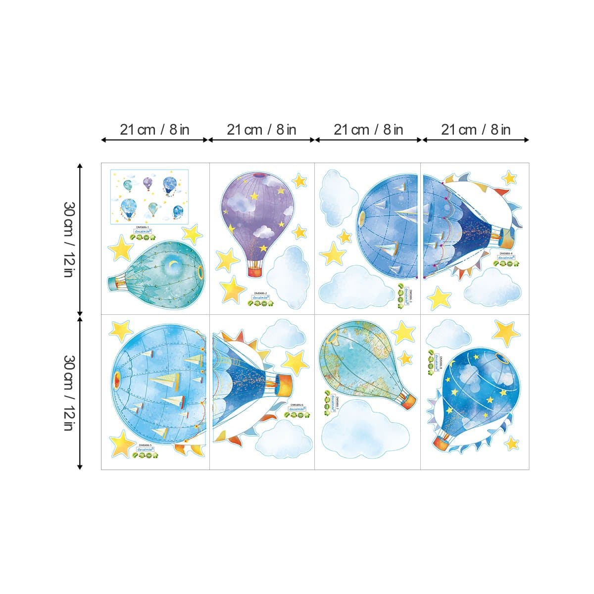 Hot Air Balloons Wall Decals