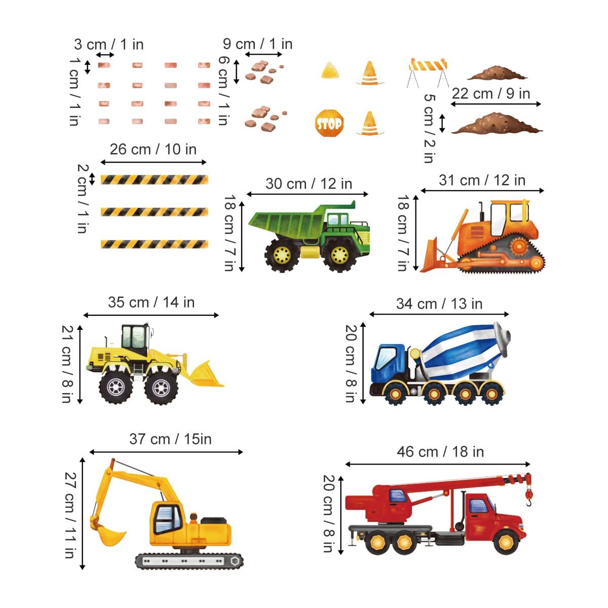 Kids Trucks Vehicles Wall Decals