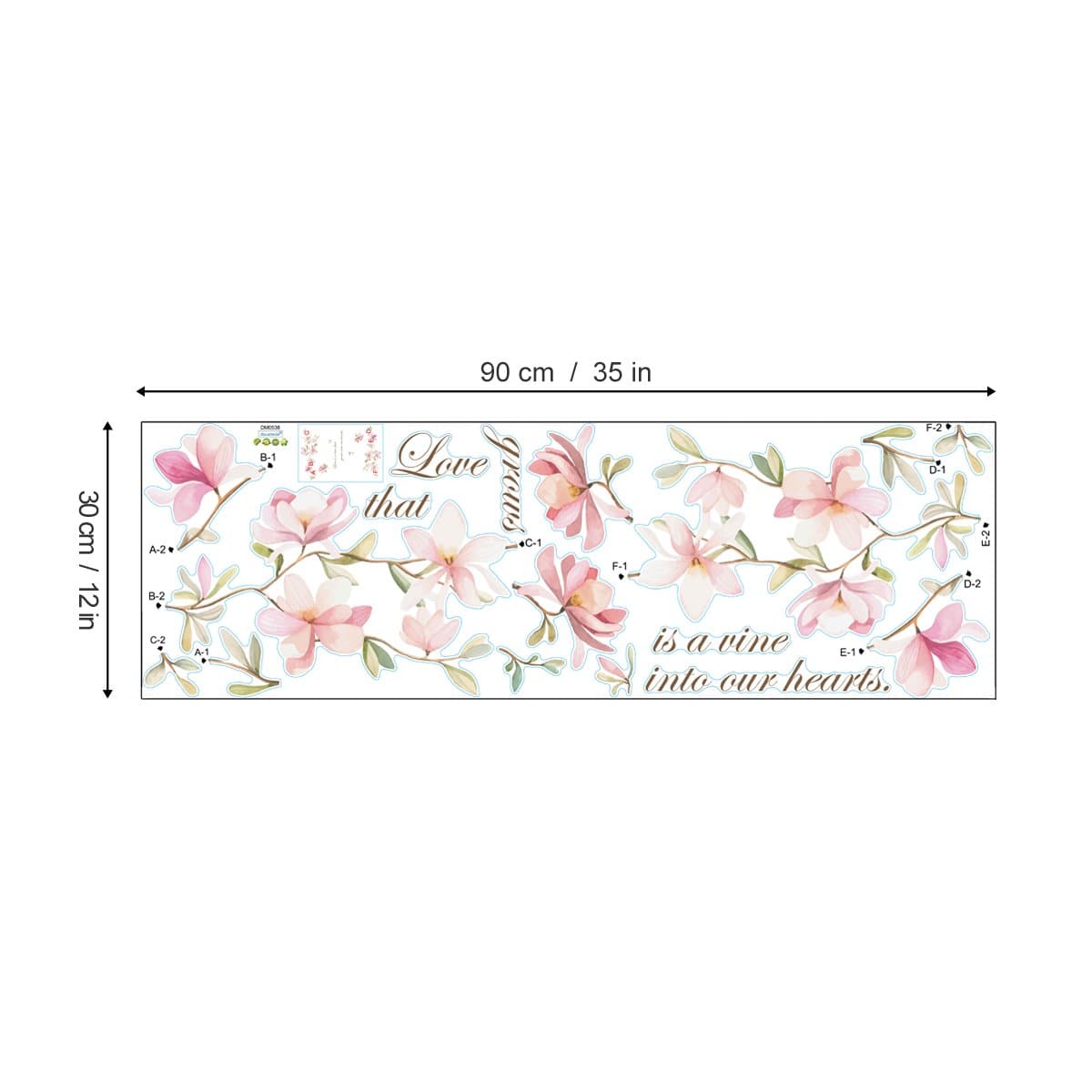 Pink Magnolia Flower Wall Decals