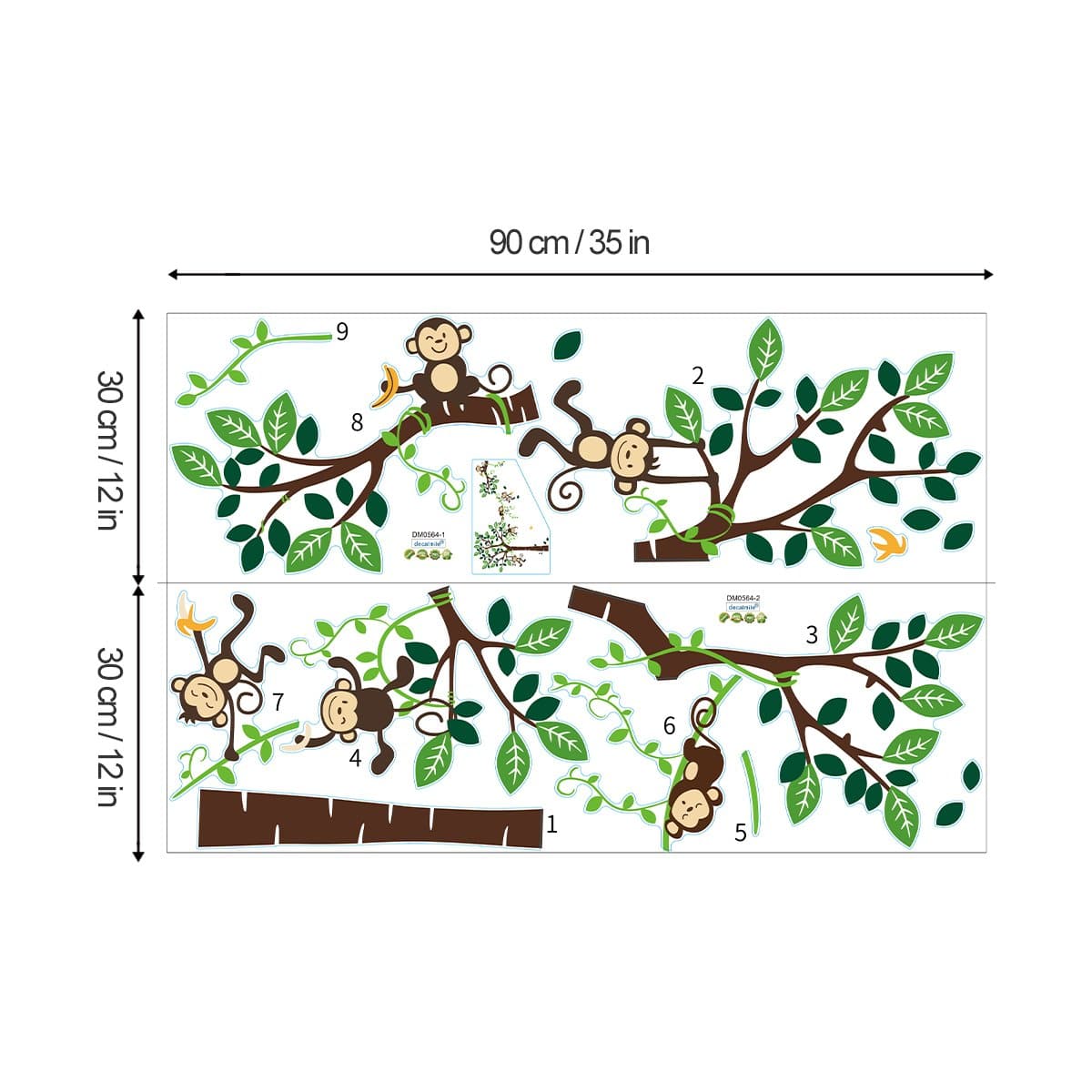 Monkey Climbing Tree Wall Decals