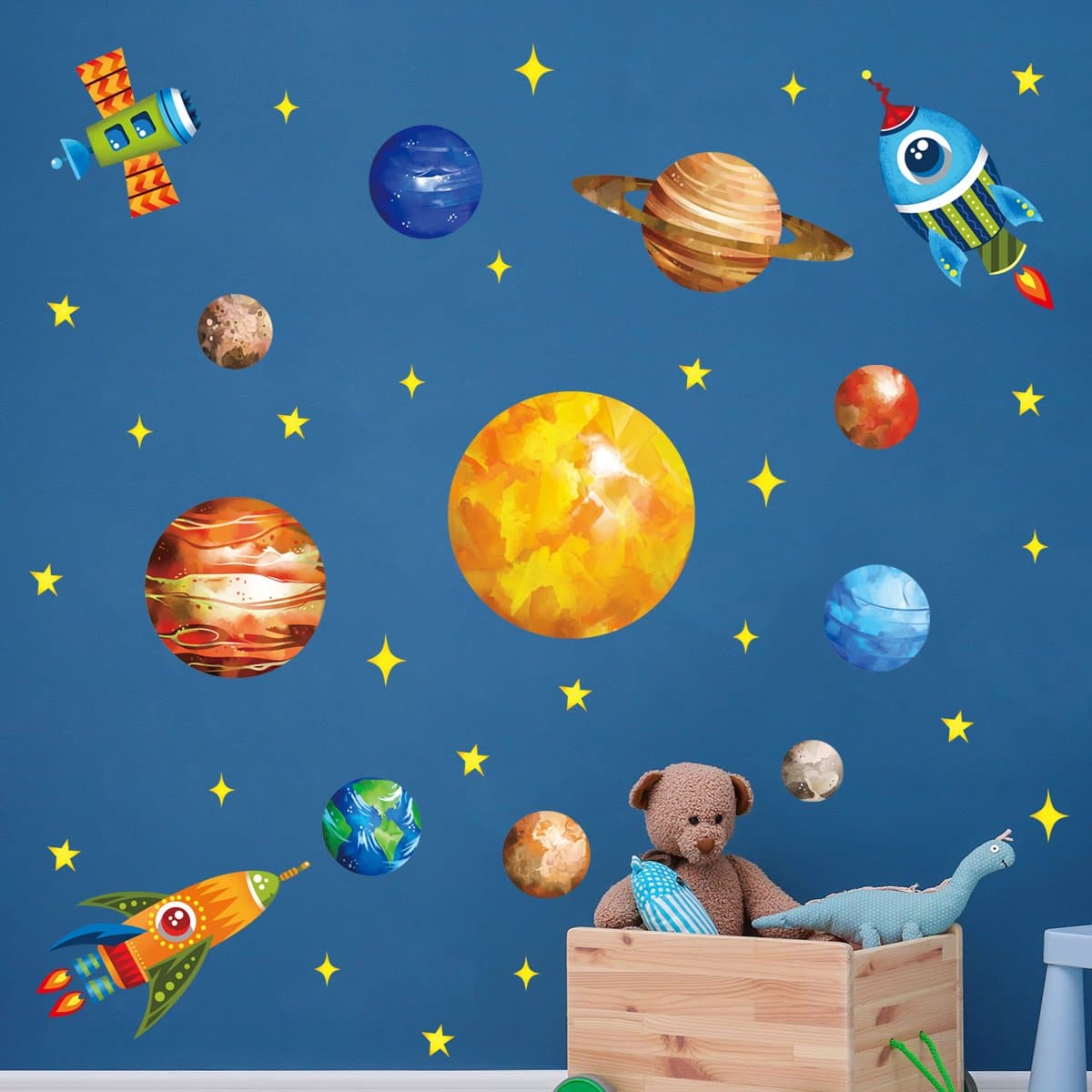 Space Planets Rockets Wall Decals