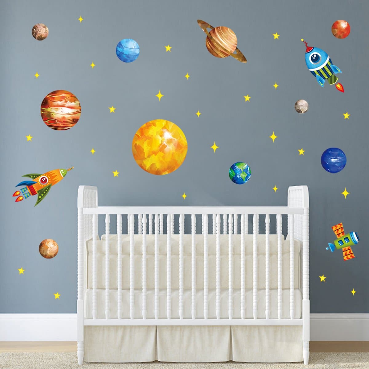Space Planets Rockets Wall Decals